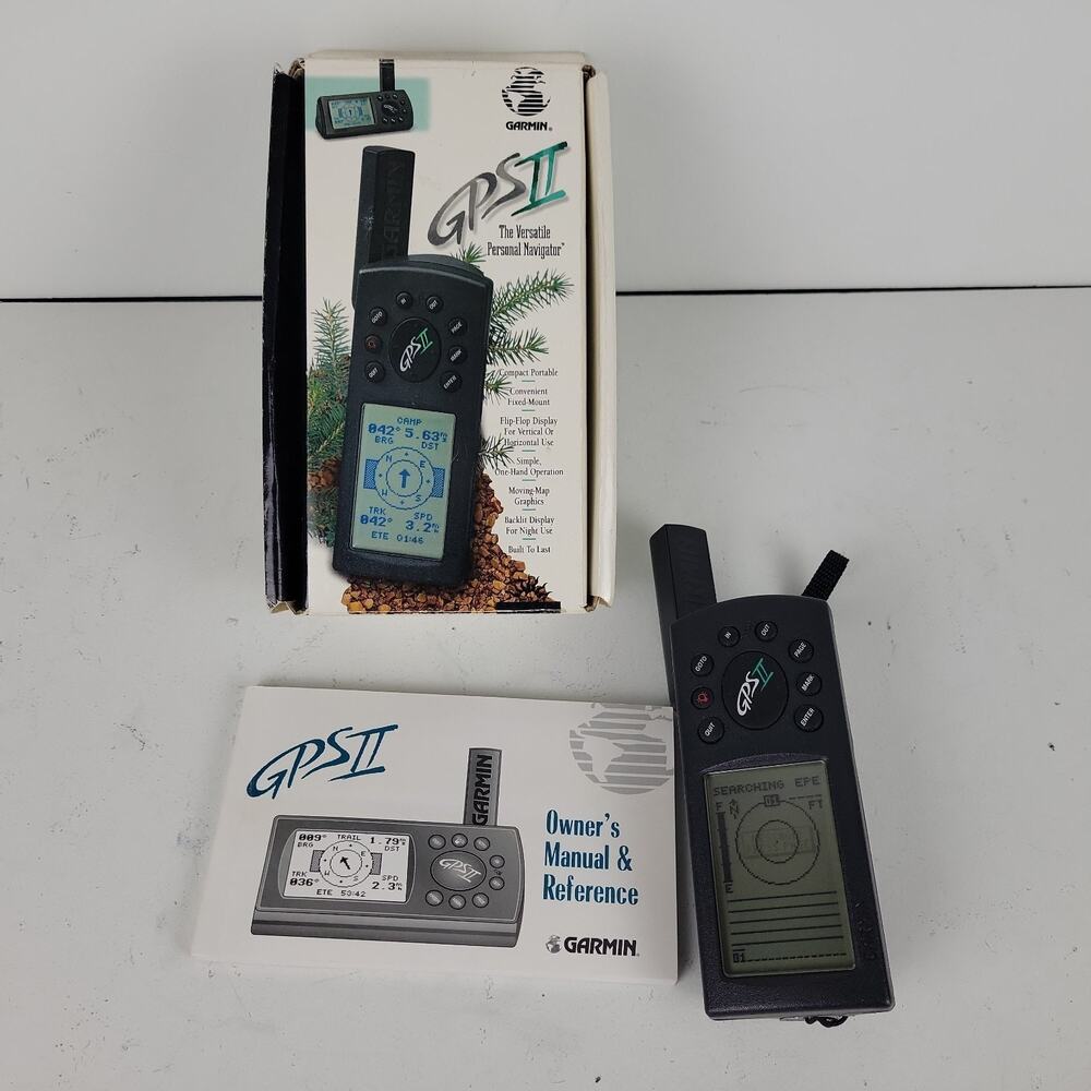 GPS II Plus Garmin Handheld with Original Box/Manual. Tested Bundle
